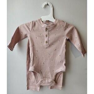 Carter's 6M Baby Girl Waffle Knit Henley Bodysuit & Pants Set – Pink Floral‎